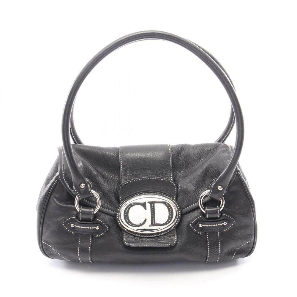 Christian Dior Dior CD logo handbag, leather, women's, black.